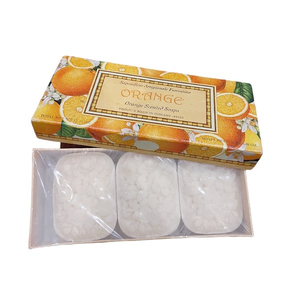 SAPONIFICIO ARTIGIANALE FIORENTINO SOAP IN ORANGE SCENT 3 BARS - BNIB - Picture 2 of 2